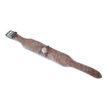 Armband vach leer ster beige