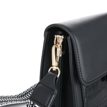 Schoudertas croco zwart 5