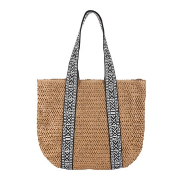Shopper beachy khaki zwart