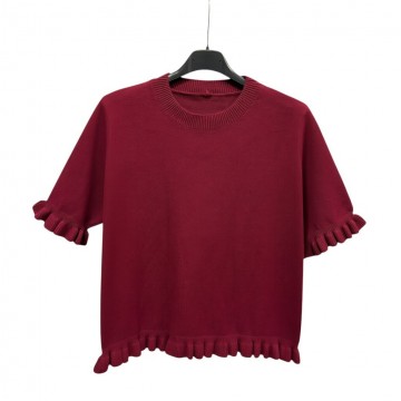 ruffle truitje bordeaux